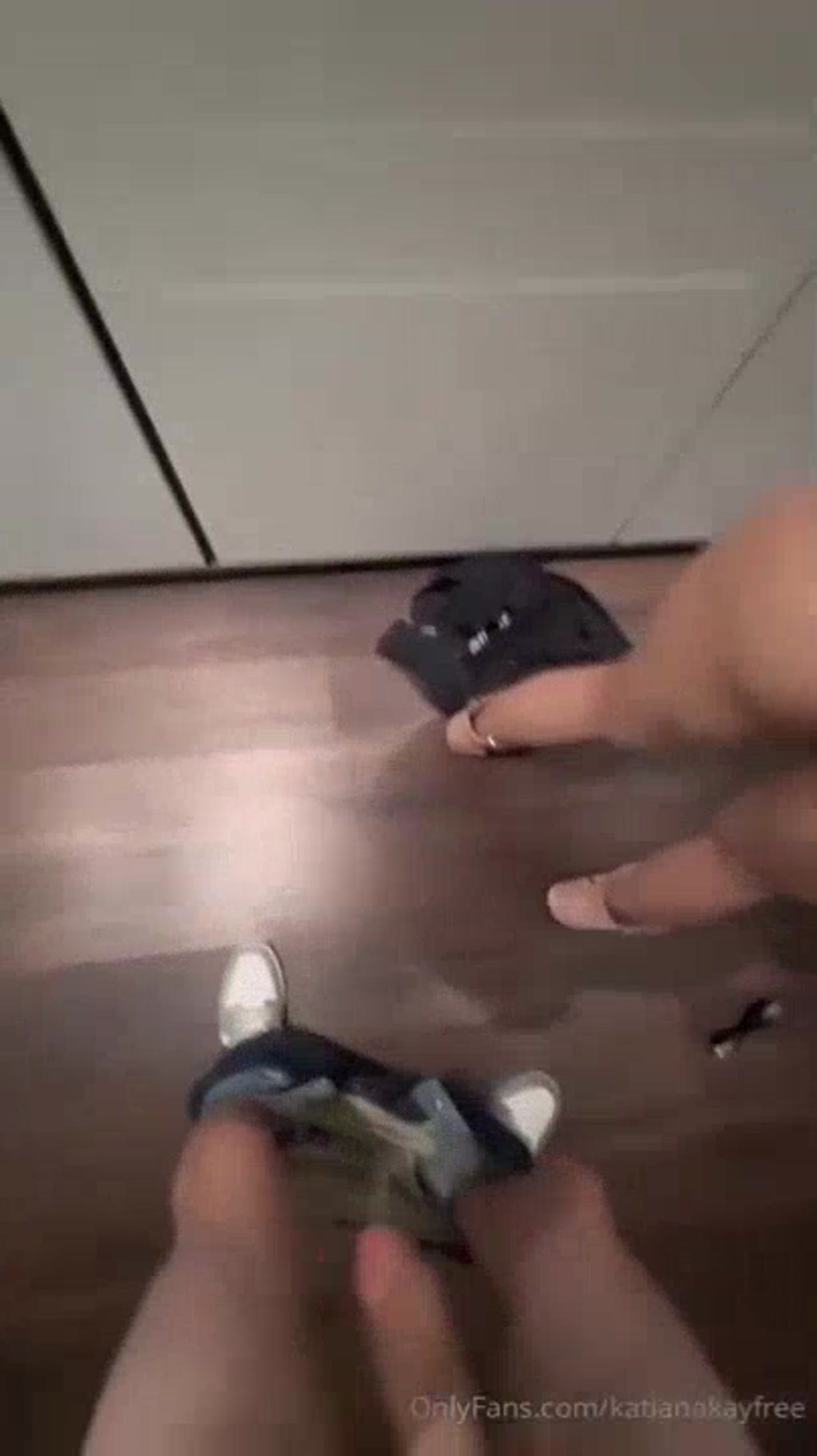 Brunette sucks cock in bathroom mirror