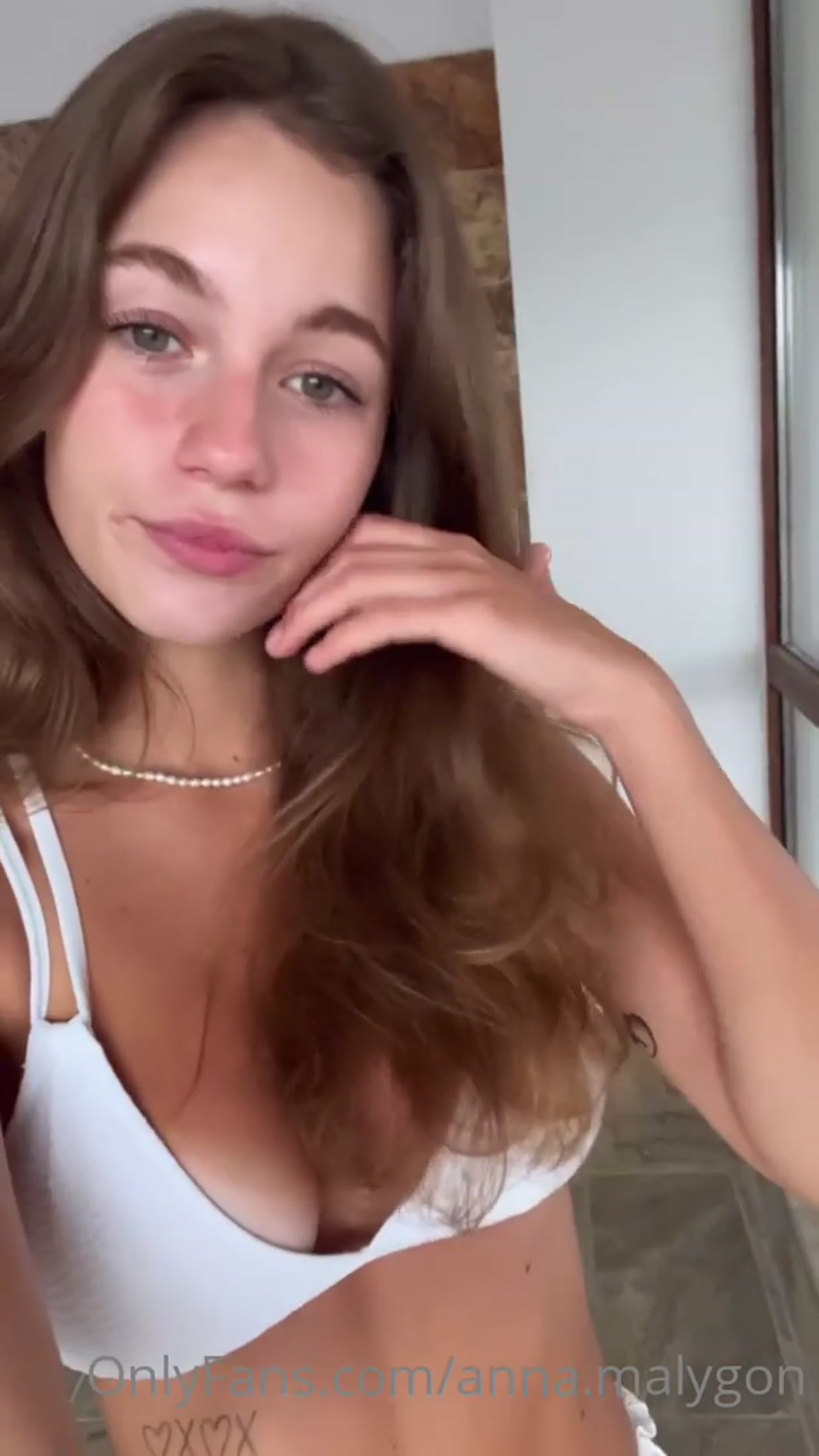 White bikini mirror tease